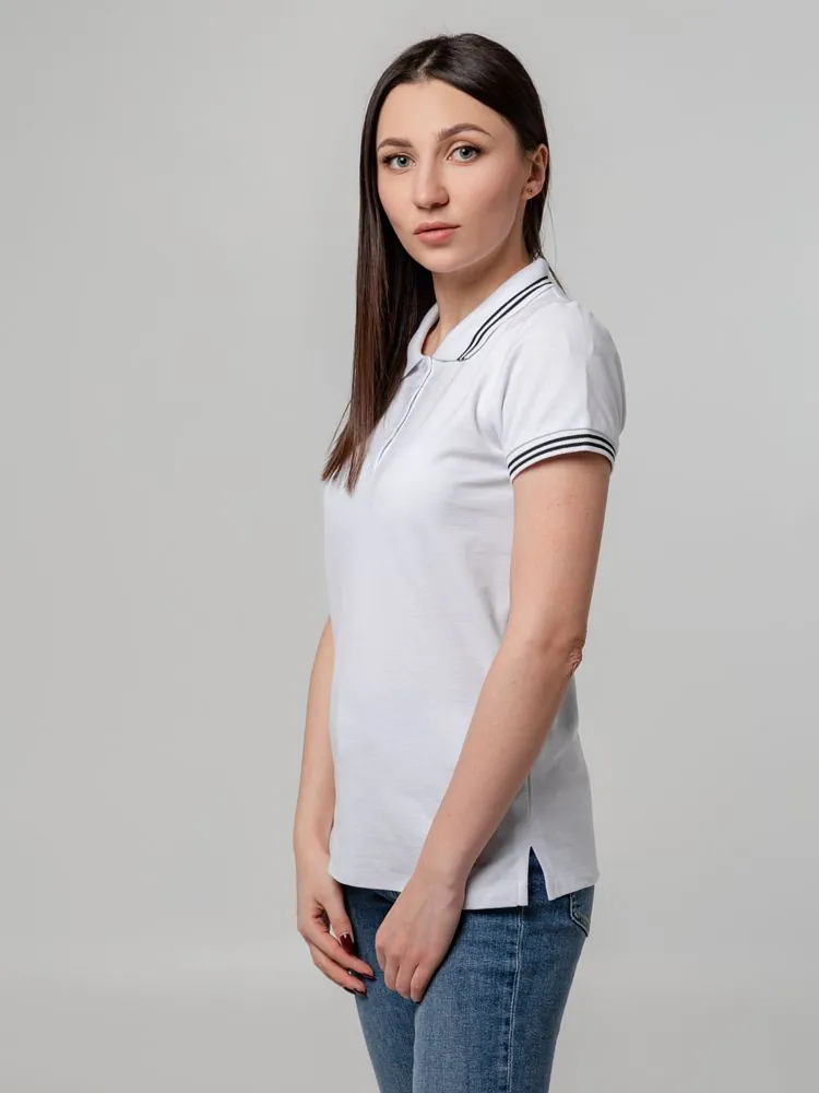 Рубашка поло женская Virma Stripes Lady, белая арт.11139.60