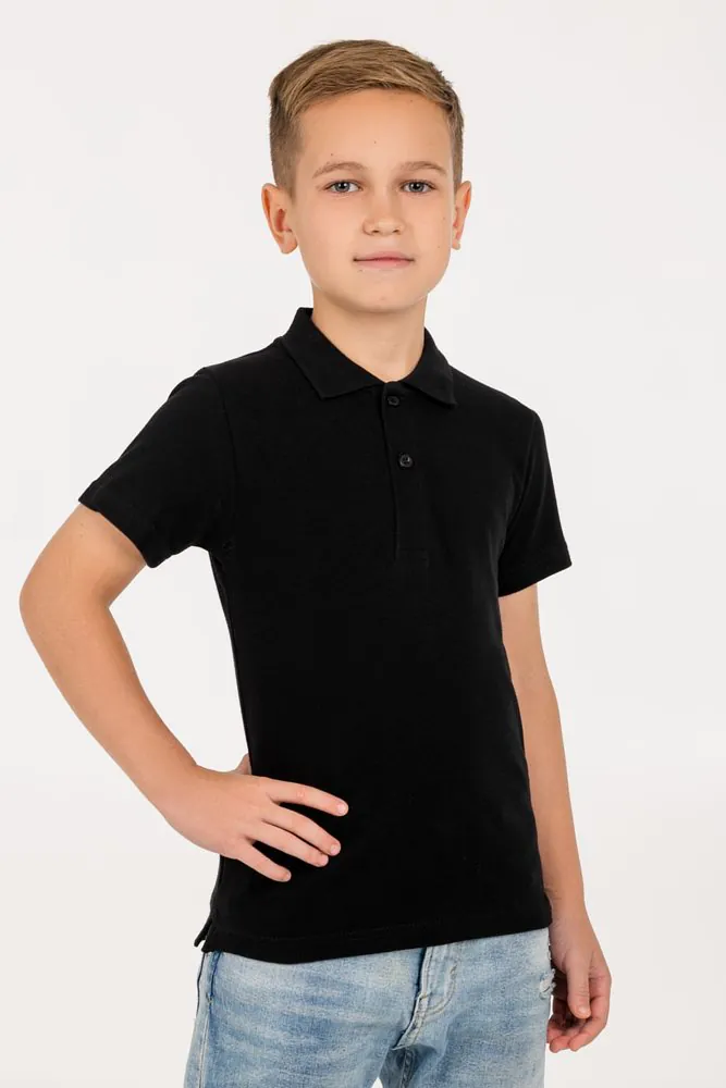 Рубашка поло детская Virma Kids, черная арт.11575.30