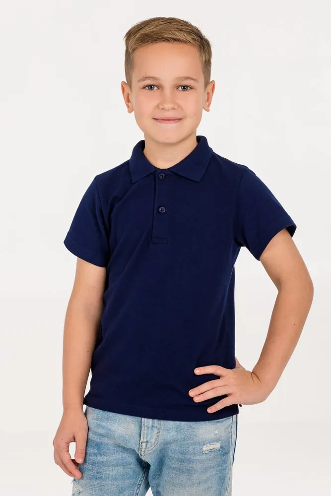 Рубашка поло детская Virma Kids, темно-синяя арт.11575.40