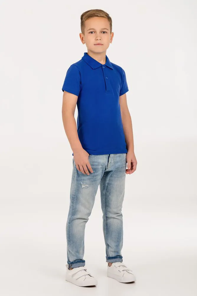 Рубашка поло детская Virma Kids, ярко-синяя арт.11575.44