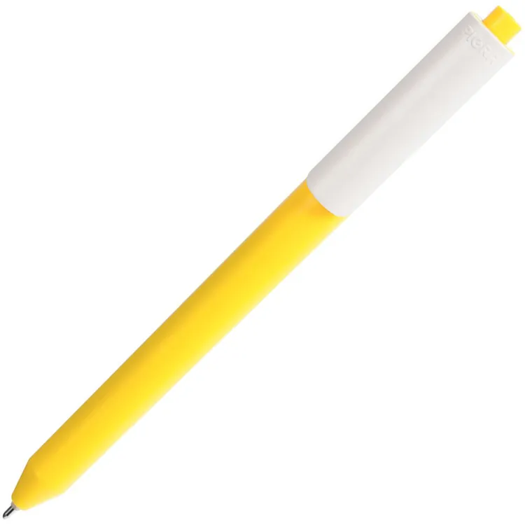 Ручка шариковая Pigra P03 Mat, желтая с белым арт.11583.86