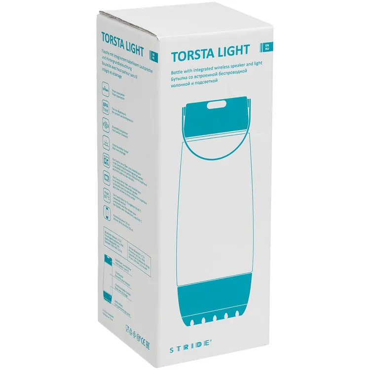 Бутылка для воды Torsta Light с колонкой и светильником, серая арт.28888.60