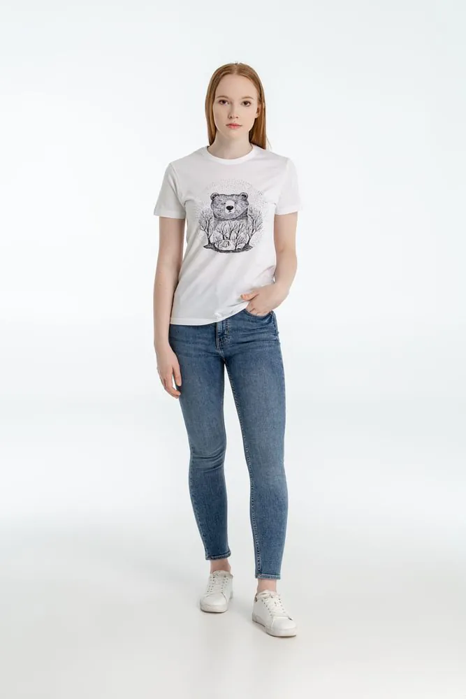 Футболка женская Bear, белая арт.70341.60