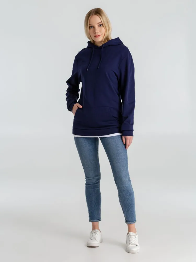 Толстовка с капюшоном унисекс Hoodie, темно-синяя арт.WU03W006