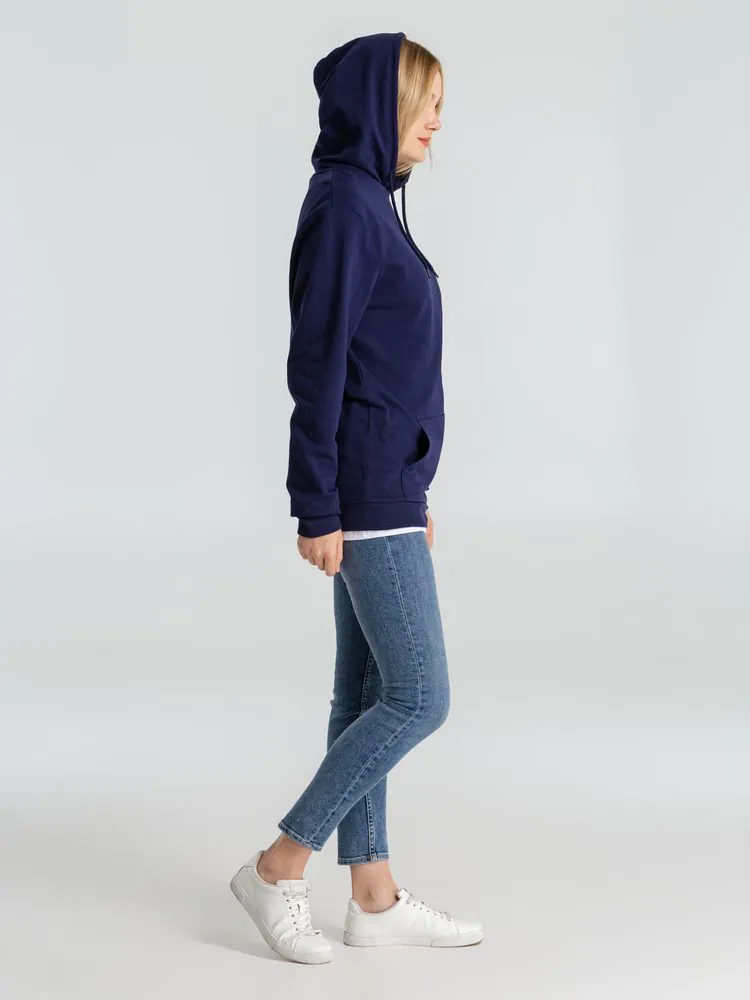 Толстовка с капюшоном унисекс Hoodie, темно-синяя арт.WU03W006
