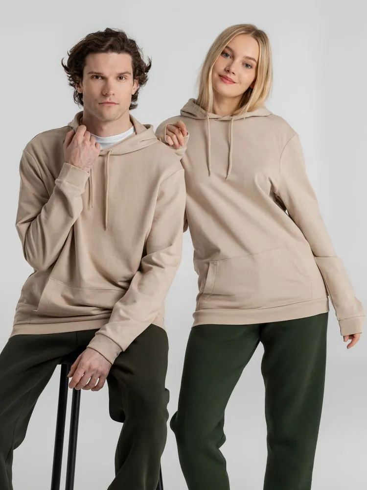 Толстовка с капюшоном унисекс Hoodie, бежевая арт.WU03W123