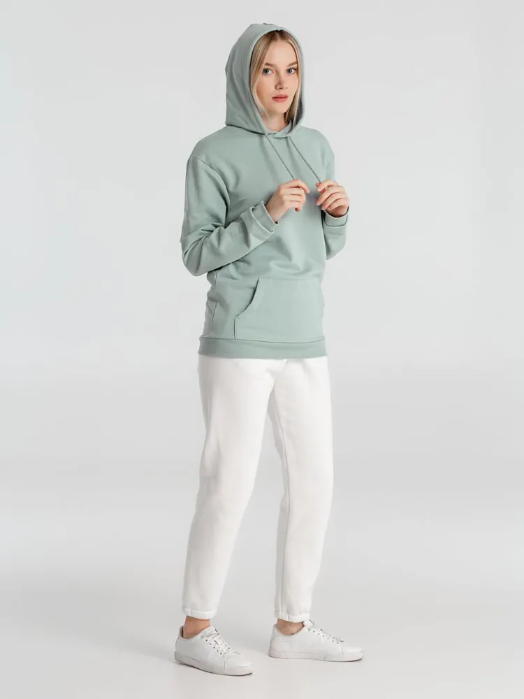 Толстовка с капюшоном унисекс Hoodie, серо-зеленая арт.WU03W502