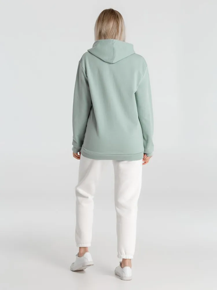 Толстовка с капюшоном унисекс Hoodie, серо-зеленая арт.WU03W502