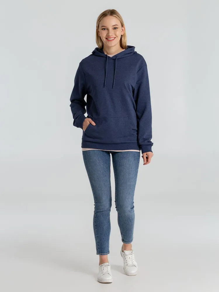 Толстовка с капюшоном унисекс Hoodie, синий меланж арт.WU03W611