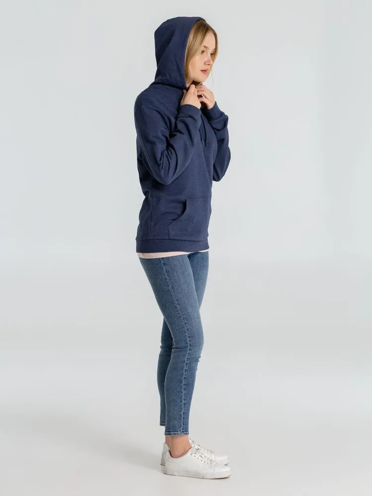 Толстовка с капюшоном унисекс Hoodie, синий меланж арт.WU03W611