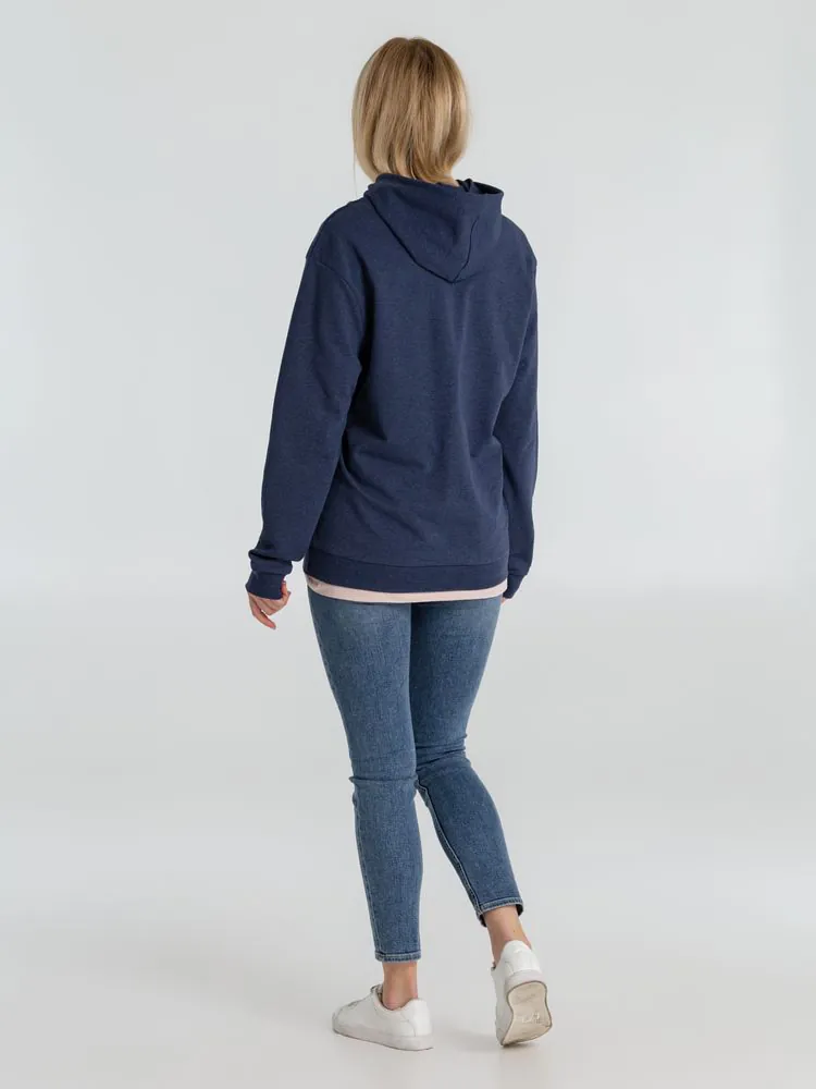 Толстовка с капюшоном унисекс Hoodie, синий меланж арт.WU03W611