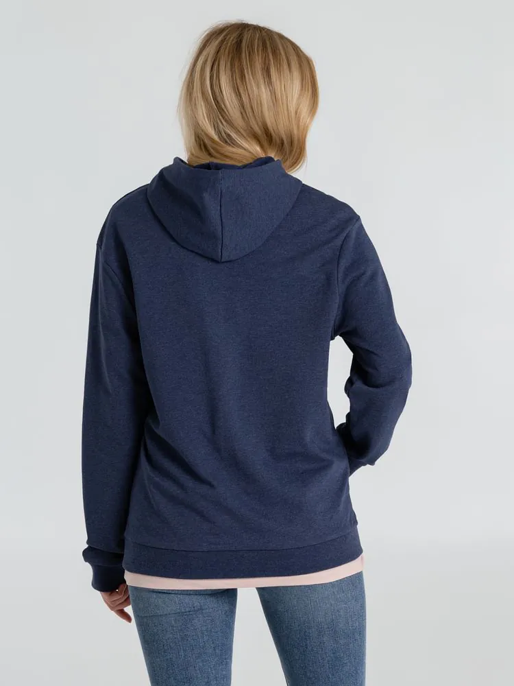 Толстовка с капюшоном унисекс Hoodie, синий меланж арт.WU03W611