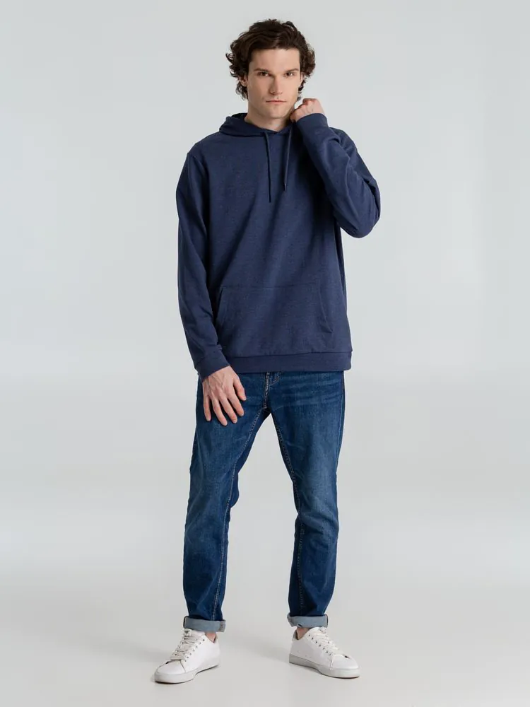 Толстовка с капюшоном унисекс Hoodie, синий меланж арт.WU03W611
