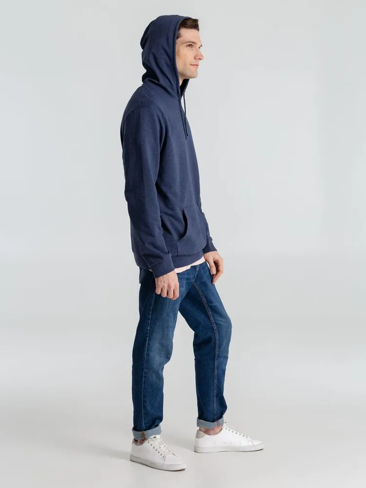 Толстовка с капюшоном унисекс Hoodie, синий меланж арт.WU03W611