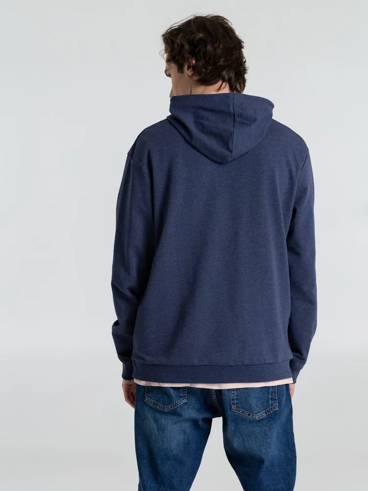 Толстовка с капюшоном унисекс Hoodie, синий меланж арт.WU03W611