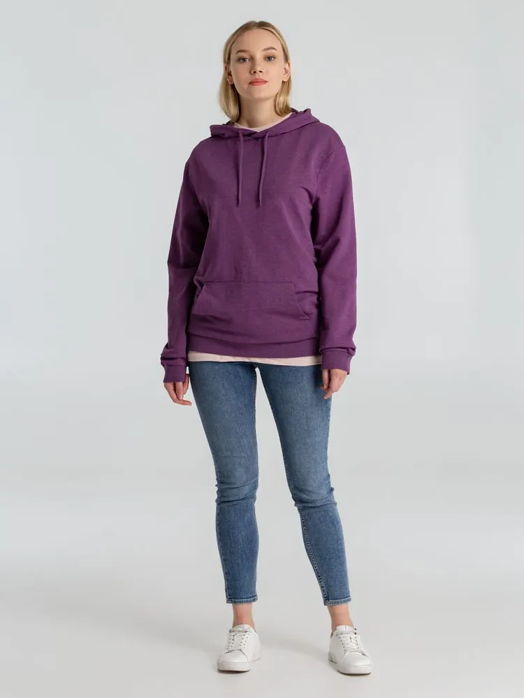 Толстовка с капюшоном унисекс Hoodie, фиолетовый меланж арт.WU03W616
