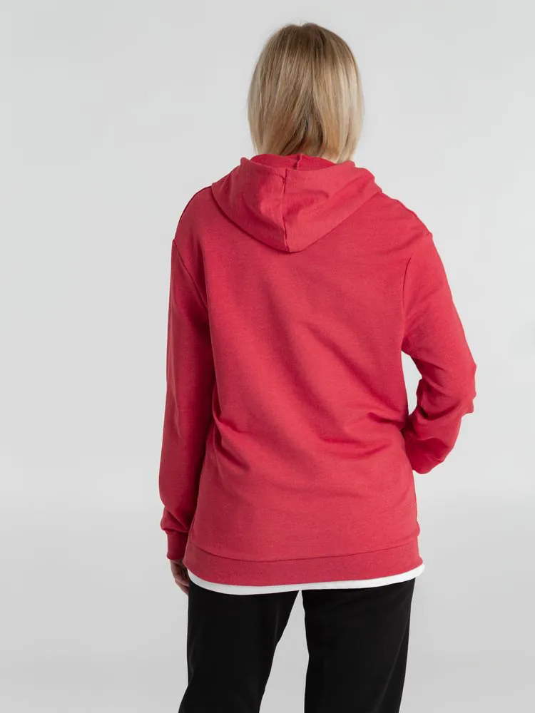 Толстовка с капюшоном унисекс Hoodie, красный меланж арт.WU03W617
