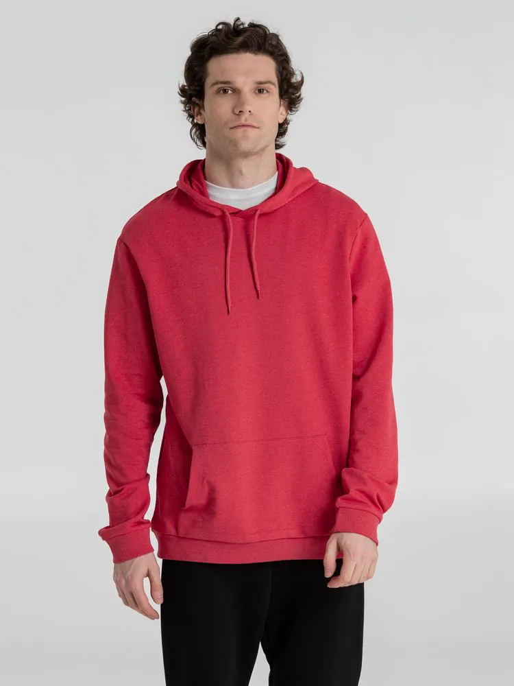 Толстовка с капюшоном унисекс Hoodie, красный меланж арт.WU03W617