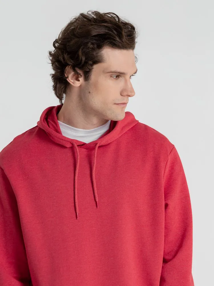 Толстовка с капюшоном унисекс Hoodie, красный меланж арт.WU03W617
