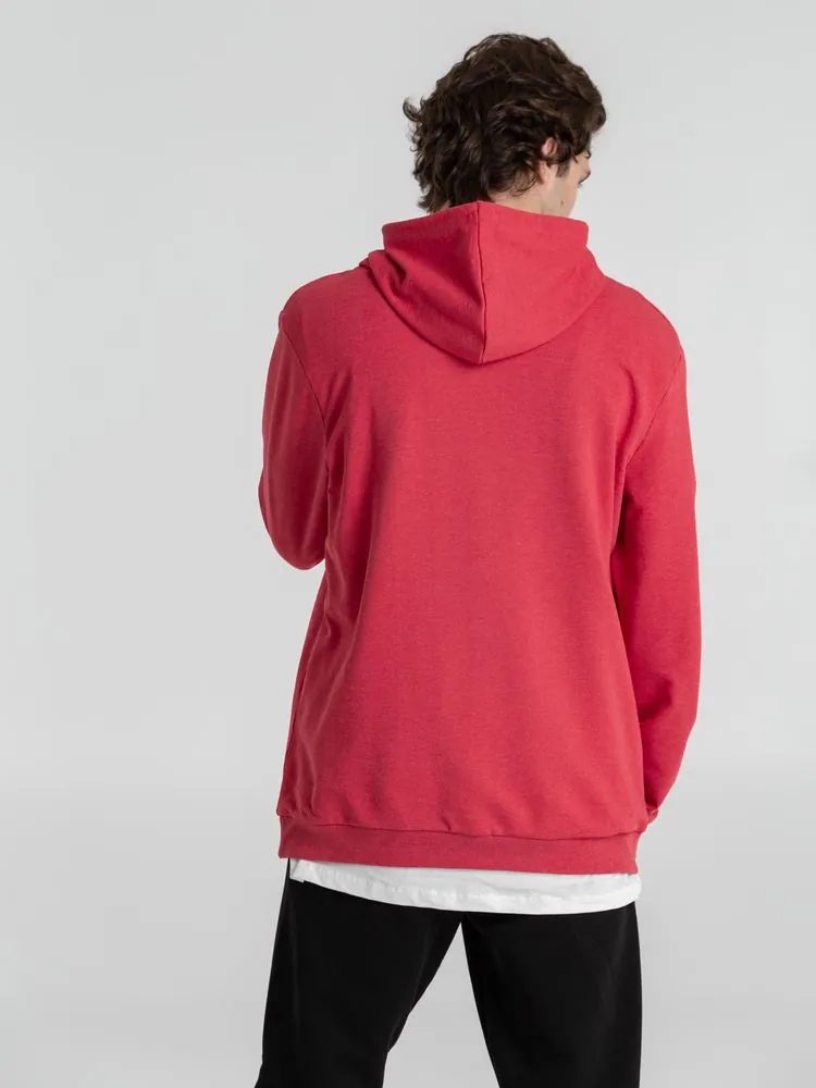 Толстовка с капюшоном унисекс Hoodie, красный меланж арт.WU03W617