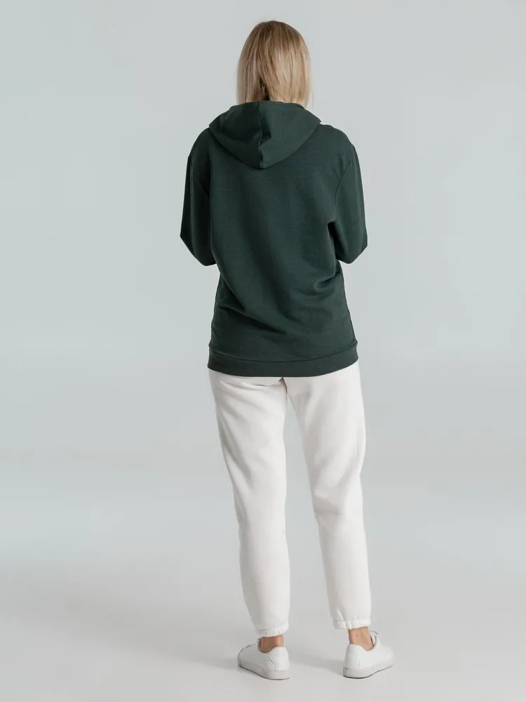 Толстовка с капюшоном унисекс Hoodie, темно-зеленый меланж арт.WU03W618