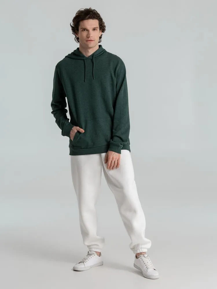Толстовка с капюшоном унисекс Hoodie, темно-зеленый меланж арт.WU03W618