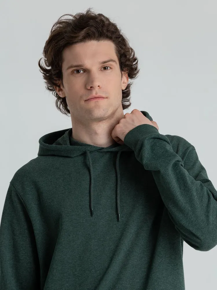 Толстовка с капюшоном унисекс Hoodie, темно-зеленый меланж арт.WU03W618