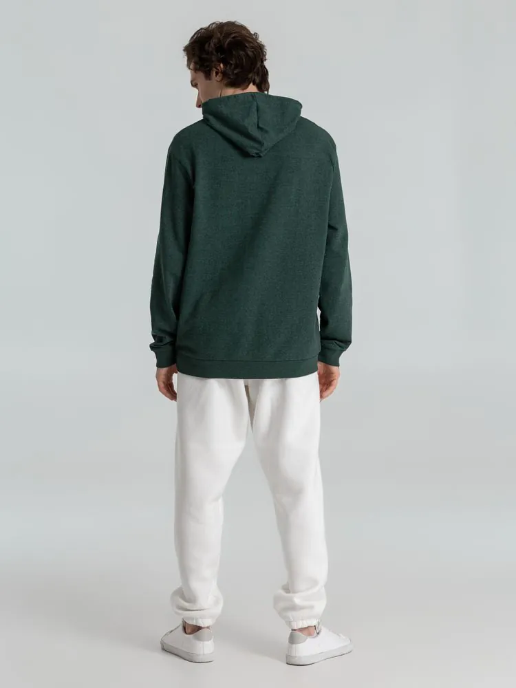 Толстовка с капюшоном унисекс Hoodie, темно-зеленый меланж арт.WU03W618