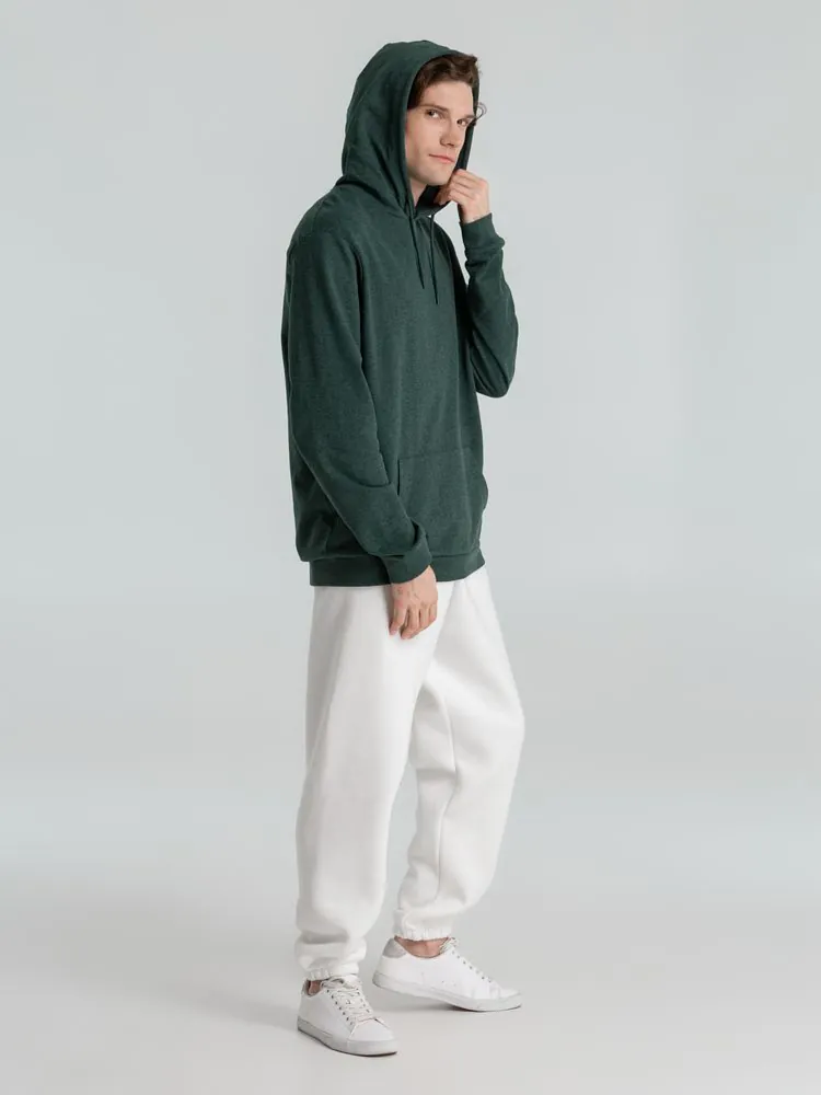Толстовка с капюшоном унисекс Hoodie, темно-зеленый меланж арт.WU03W618