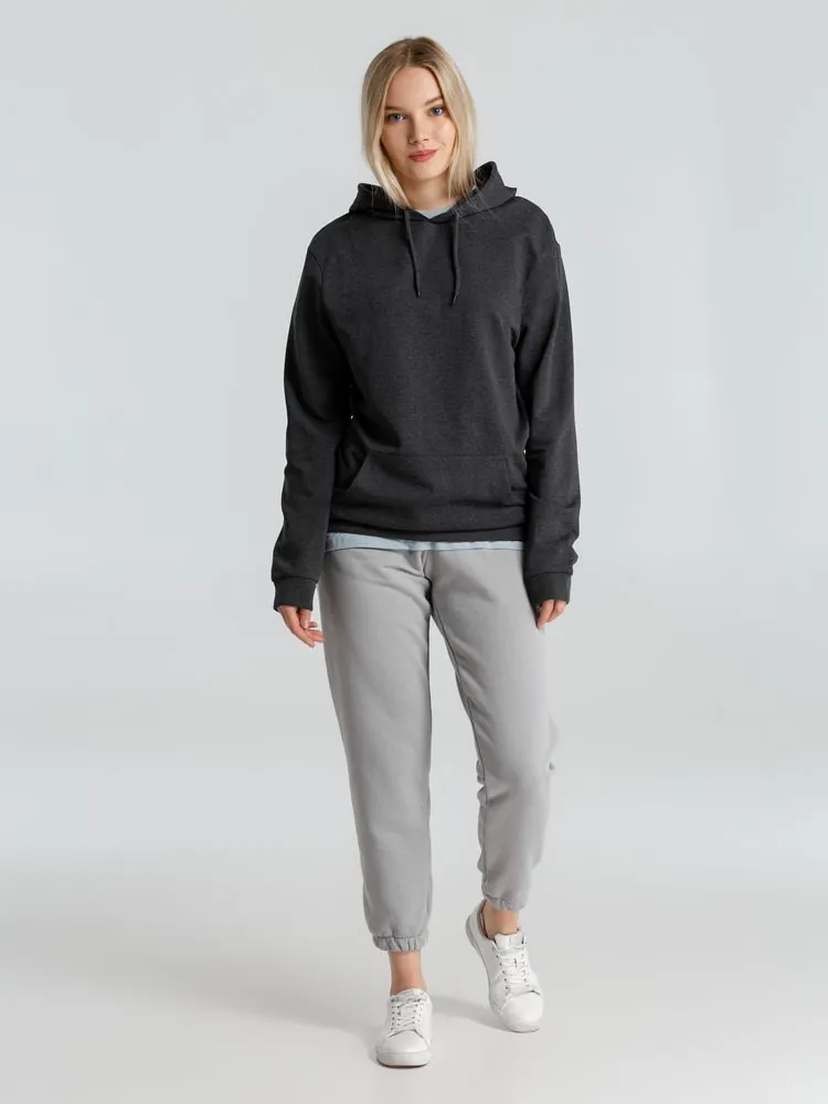 Толстовка с капюшоном унисекс Hoodie, серый меланж (антрацит) арт.WU03W625
