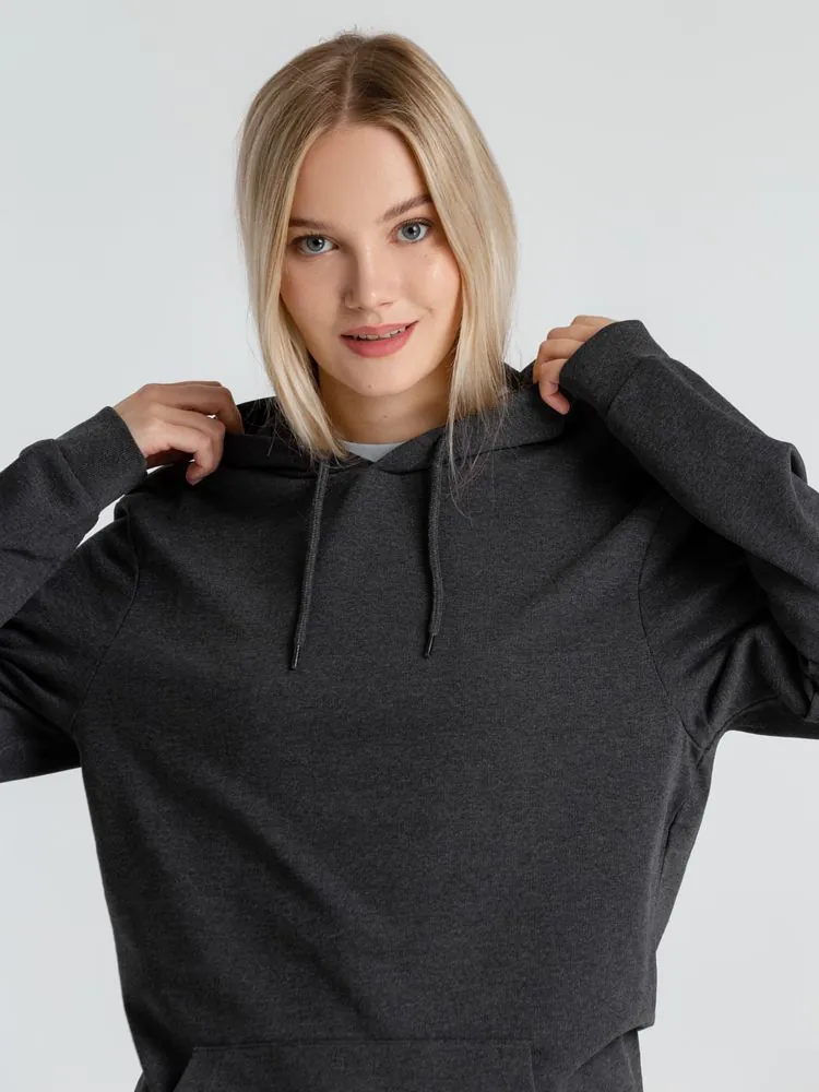 Толстовка с капюшоном унисекс Hoodie, серый меланж (антрацит) арт.WU03W625