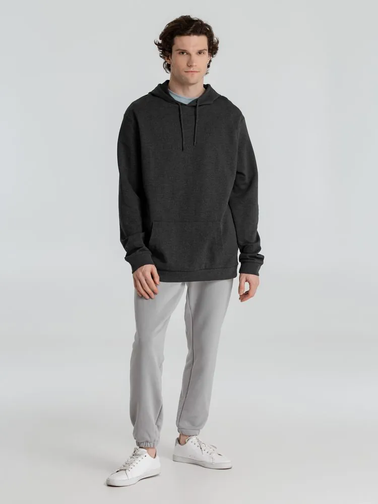 Толстовка с капюшоном унисекс Hoodie, серый меланж (антрацит) арт.WU03W625