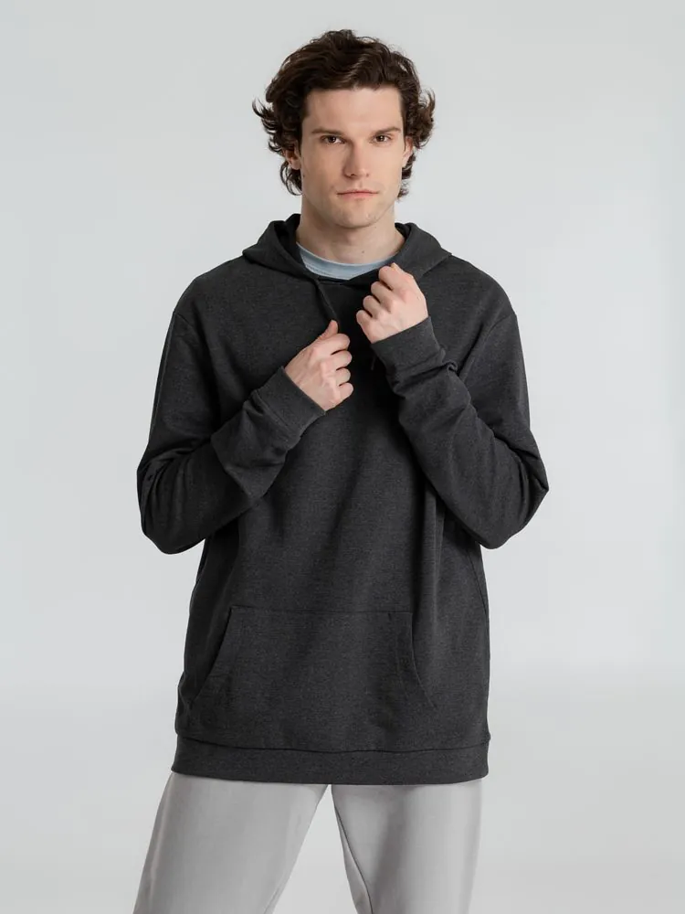 Толстовка с капюшоном унисекс Hoodie, серый меланж (антрацит) арт.WU03W625