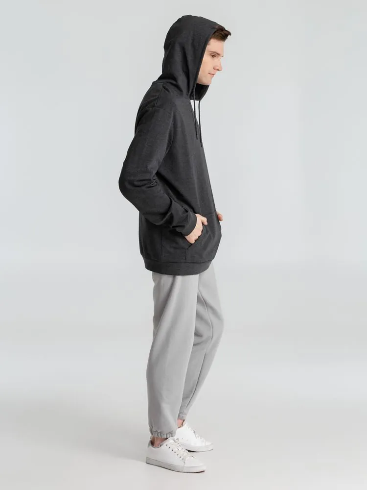 Толстовка с капюшоном унисекс Hoodie, серый меланж (антрацит) арт.WU03W625