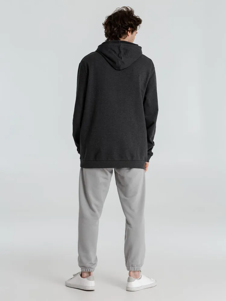 Толстовка с капюшоном унисекс Hoodie, серый меланж (антрацит) арт.WU03W625