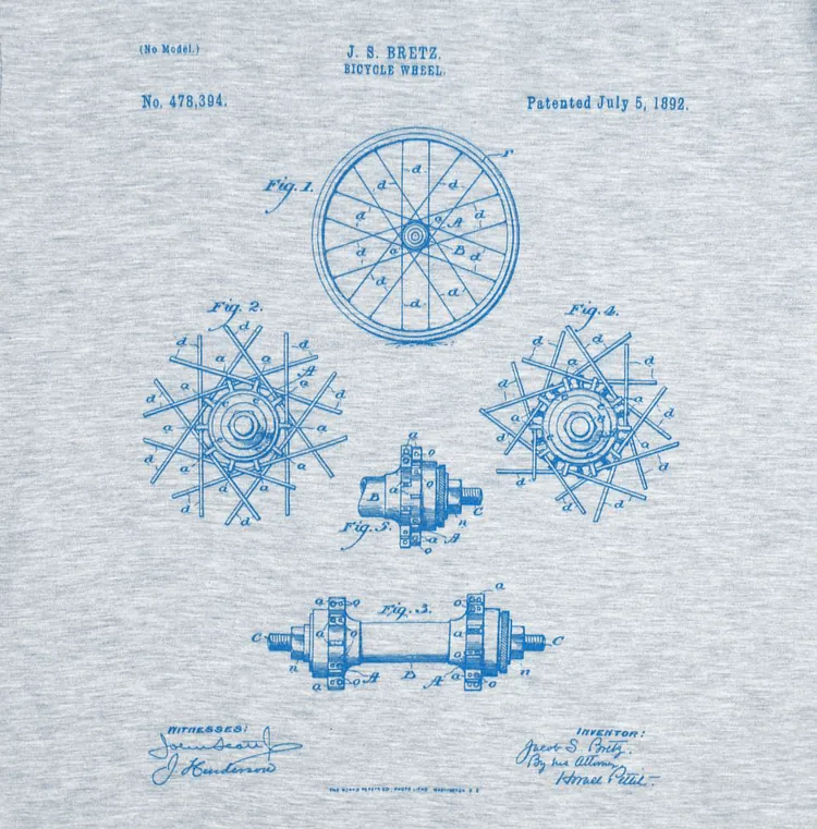 Футболка приталенная Old Patents. Wheel, голубой меланж арт.70755.14