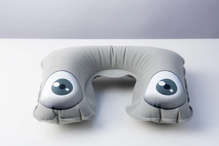 Надувная подушка под шею в чехле Sleep, серая арт.5125.10