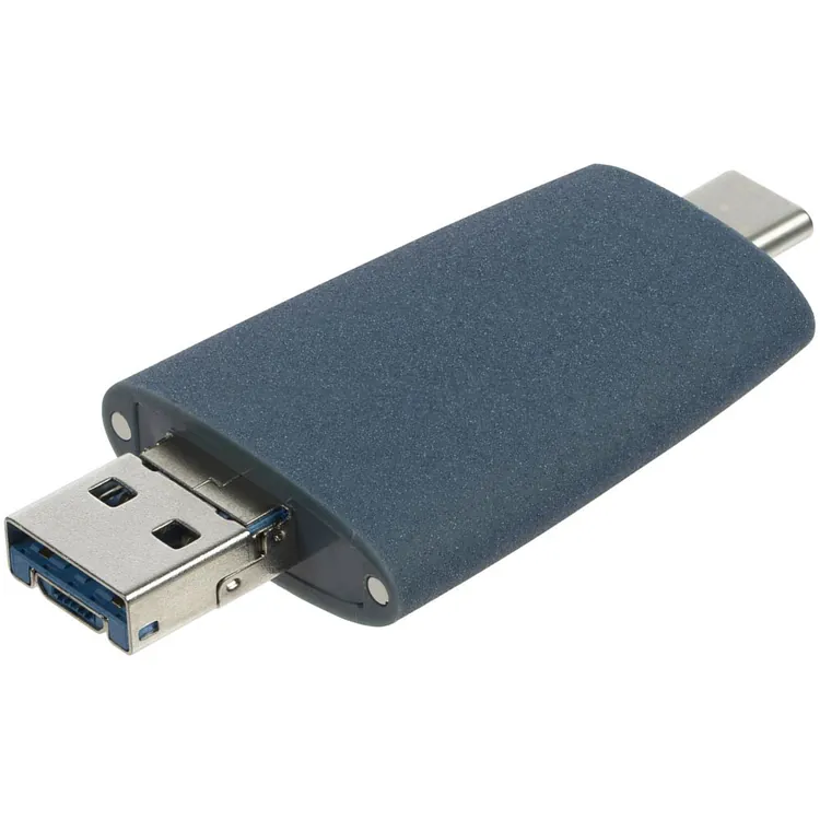 Флешка Pebble Universal, USB 3.0, серо-синяя, 32 Гб арт.15810.42