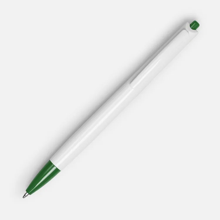Ручка шариковая Tick, белая с зеленым арт.15906.69