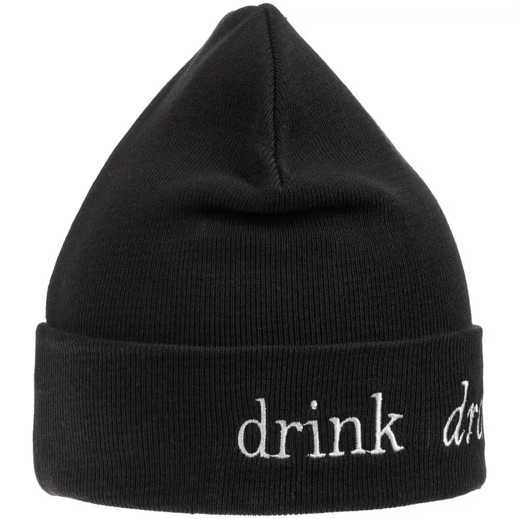 Шапка с вышивкой Drunk, черная арт.71186.01