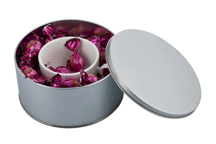 Коробка Pragmax M, круглая, серебристая арт.5585