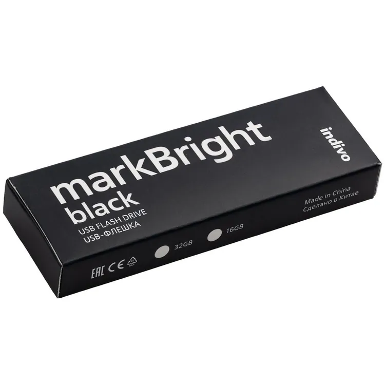 Флешка markBright Black с синей подсветкой, 32 Гб арт.21023.42