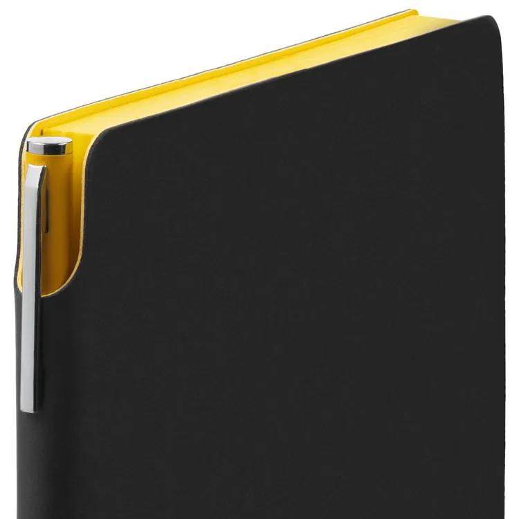 Ежедневник Flexpen Black, недатированный, черный с желтым арт.13087.38