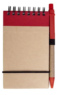 Блокнот на кольцах Eco Note с ручкой, красный арт.5596.50