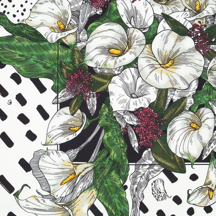 Платок шелковый Delicate, каллы арт.20088.03