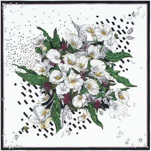 Платок шелковый Delicate, каллы арт.20088.03