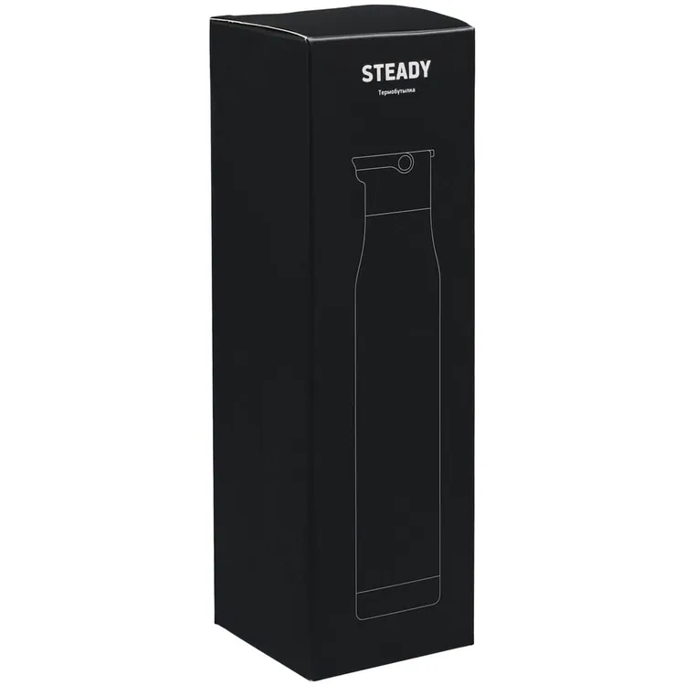 Термобутылка Steady, черная арт.13557.30