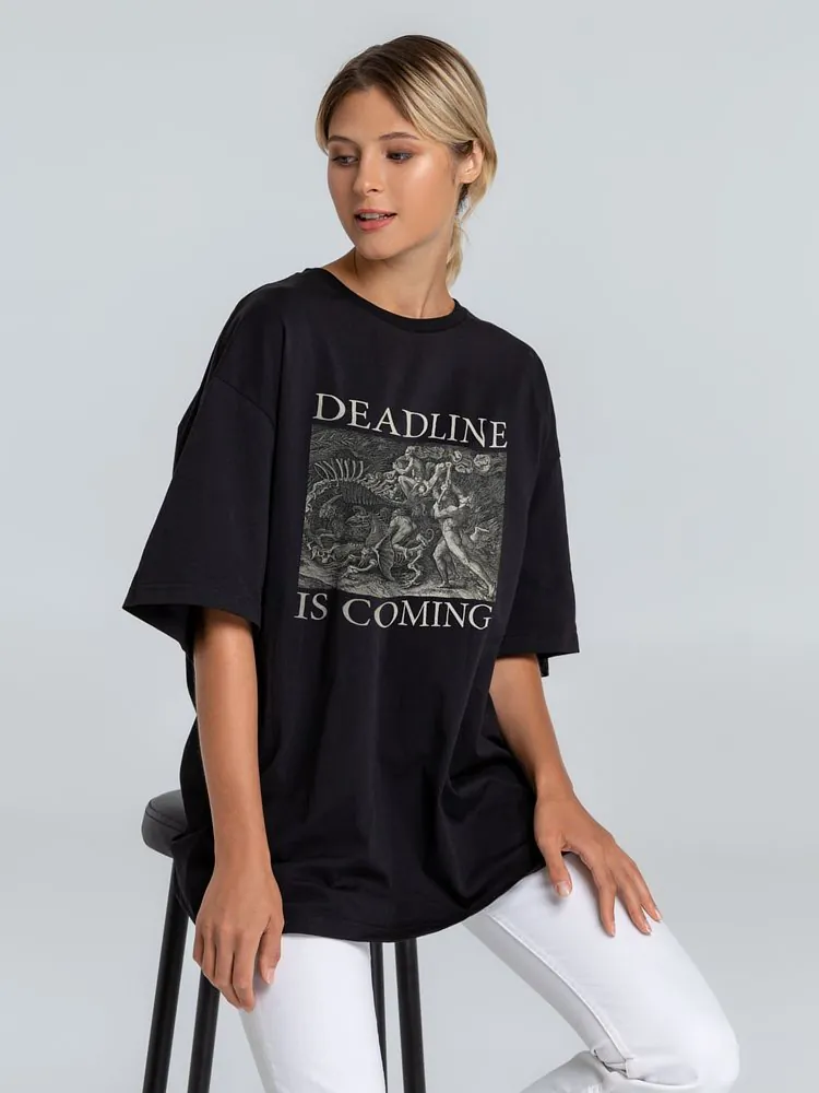 Футболка оверсайз Deadline, черная арт.71450.30