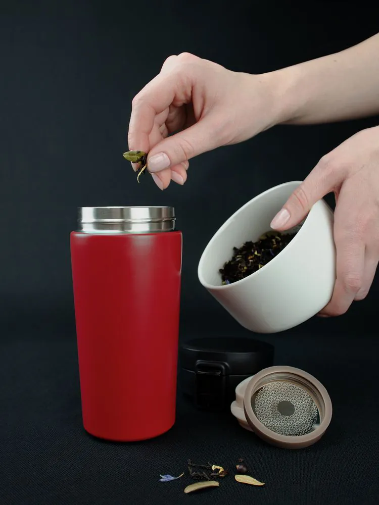 Термостакан с ситечком No Leak Infuser, красный арт.13650.50