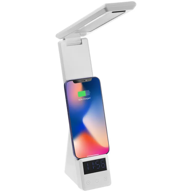 Лампа с беспроводной зарядкой смартфона и часов Powerack, белая арт.13759.60